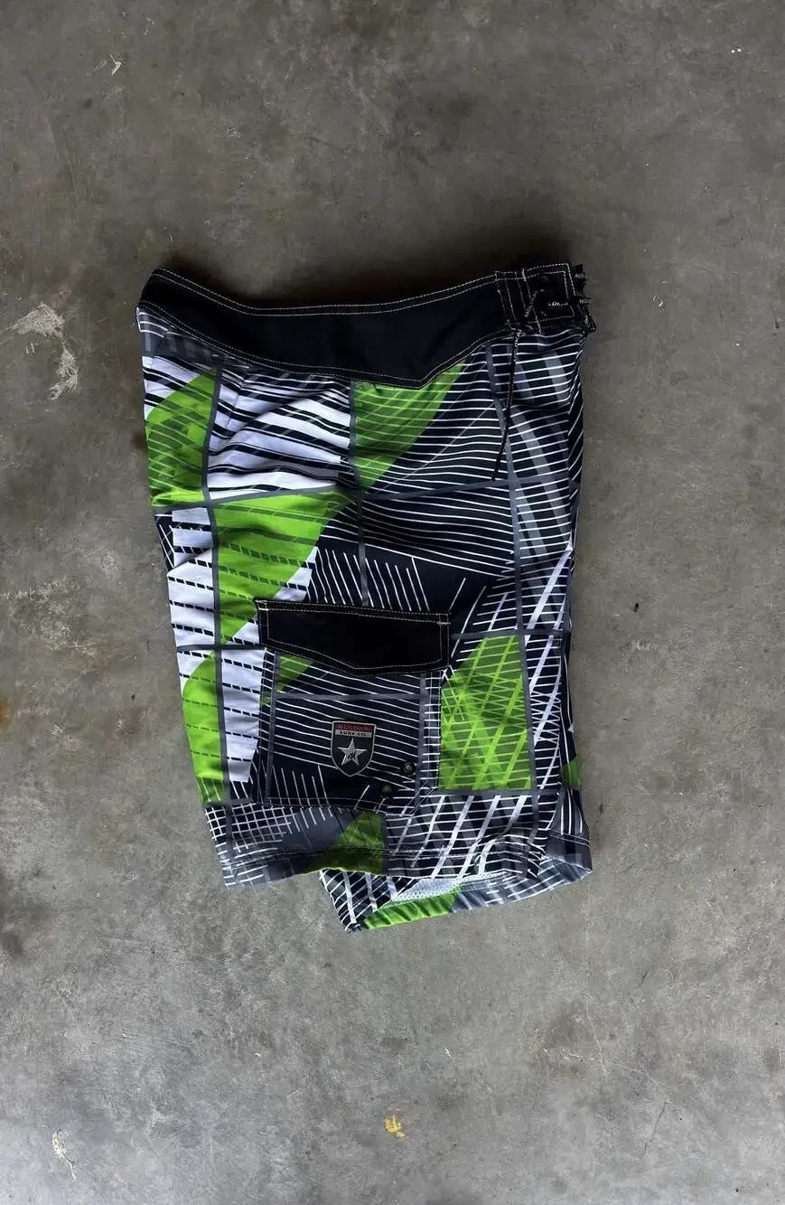 Vintage 00s Molokai Surf Co. Men's Geometric Pattern Board Shorts